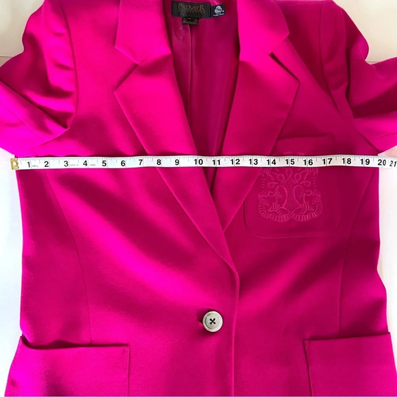 Vintage Oversized Pink Fuchsia 100% Wool Blazer Small/Medium - Picture 11 of 12